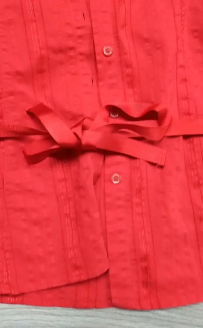 Chemise rouge manches 3/4 40 L Kiabi - photo numéro 2