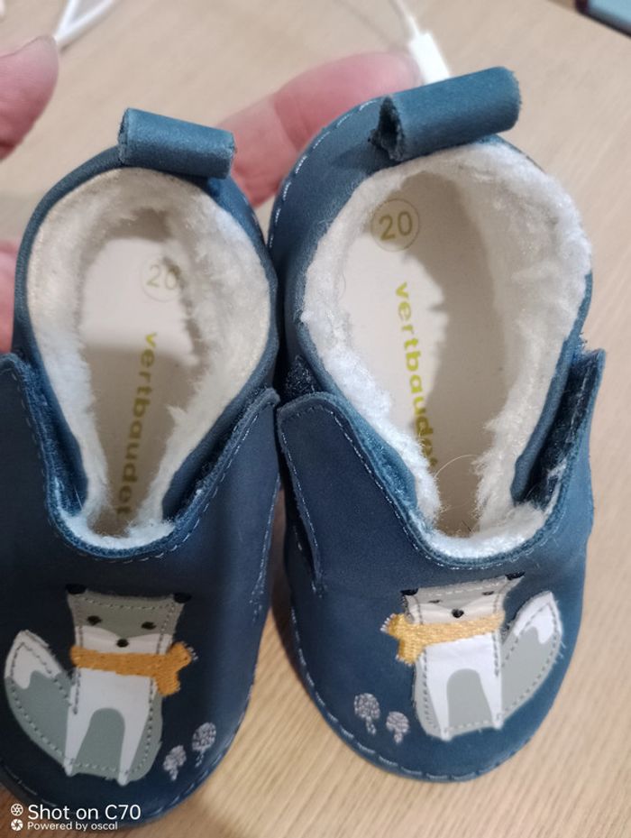 Vertbaudet chaussons pantoufles cuir renard - photo numéro 2