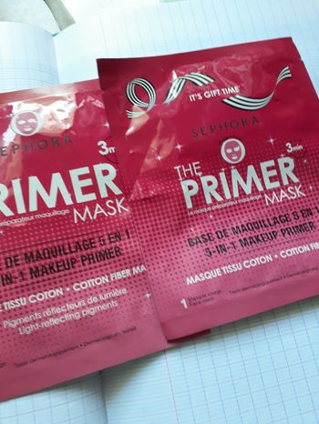 Sephora  base de maquillage 5 en 1  masque  tissu coton  hydrate  illuminé  floute  unifie  fixe le maquillage