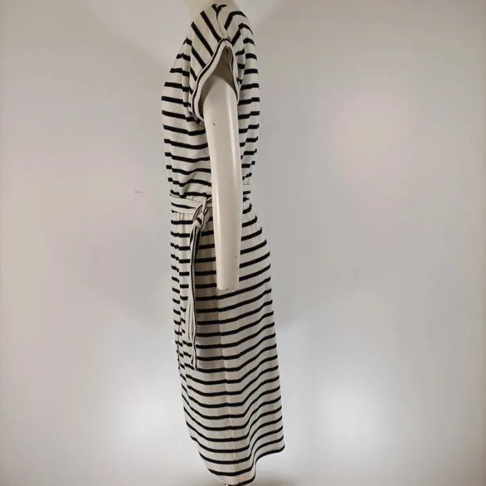 Robe marinière rayée blanc cassé et bleu marine - CMT Atelier - taille M - A129 - photo numéro 6