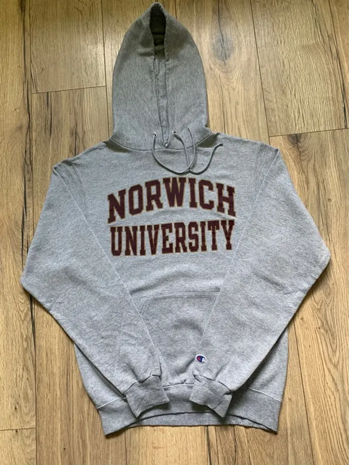 Sweat à capuche Authentique Champion Norwich University Style US Taille S - photo numéro 6