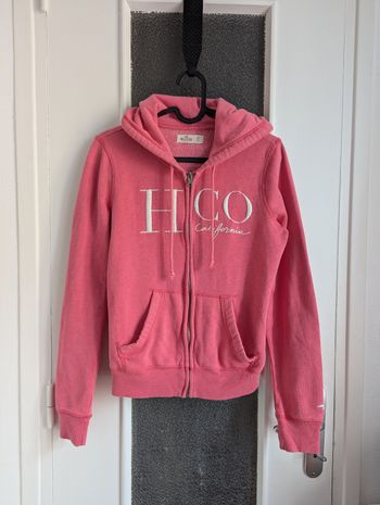 Sweat à capuche rose zippé Hollister taille s
