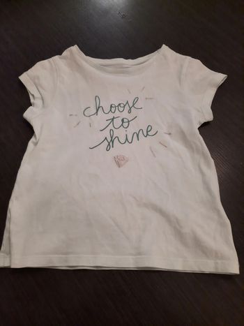 T shirt turquoise  "choose to shine" Vertbaudet 5 ans