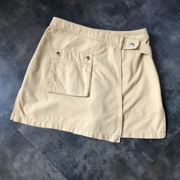 Jupe short portefeuille beige saharien 36 Promod