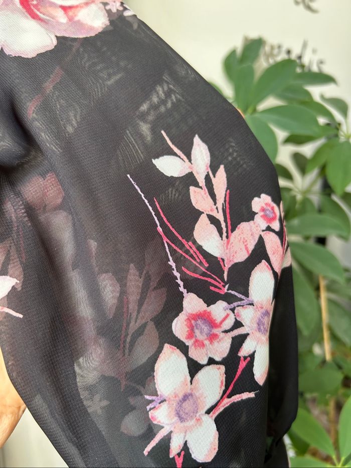 robe/tunique fleurie, motifs floraux roses taille 36 - photo numéro 5