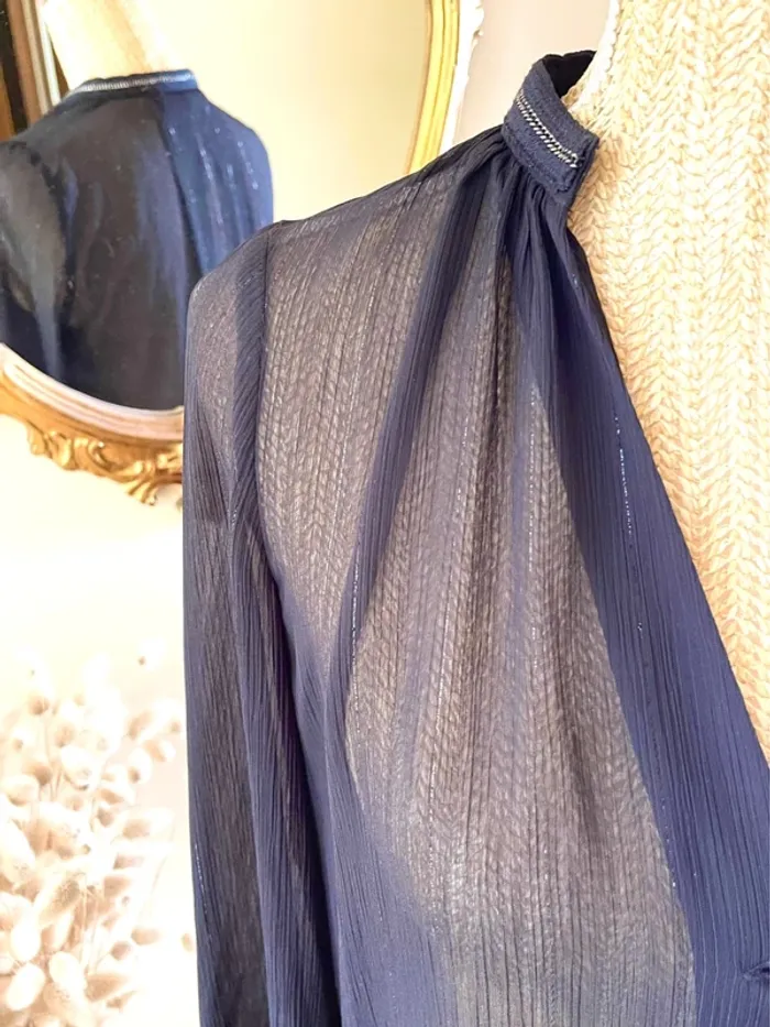 Sublime blouse chemise manche longue noir fluide Zara taille XS - photo numéro 11