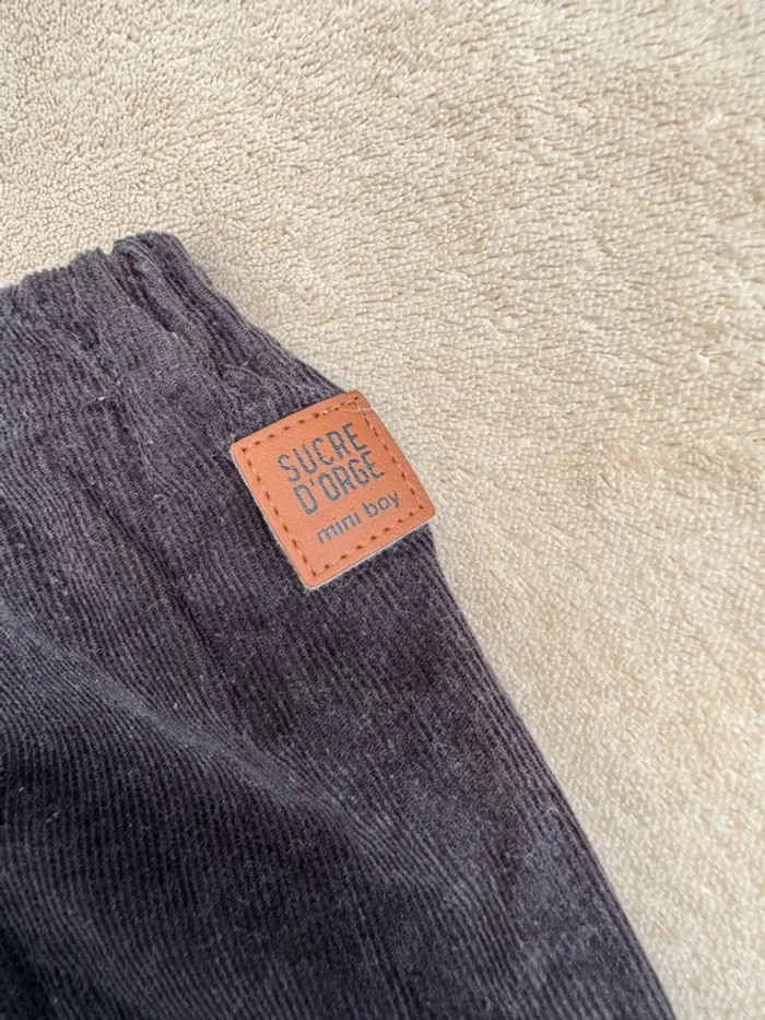 Pantalon velours noir • sucre d’orge • taille 6 mois - photo numéro 4