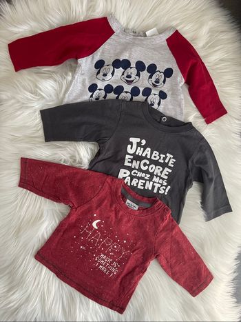 Lot de 3 t-shirt manches longues pour bébé