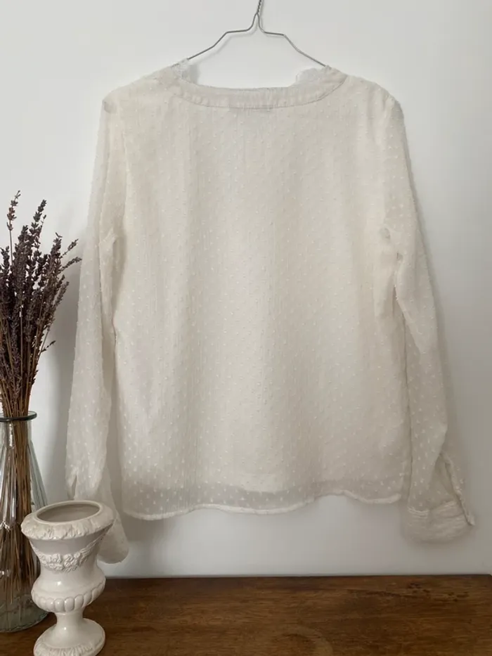 Blouse blanche dentelle plumettis only taille S - photo numéro 2