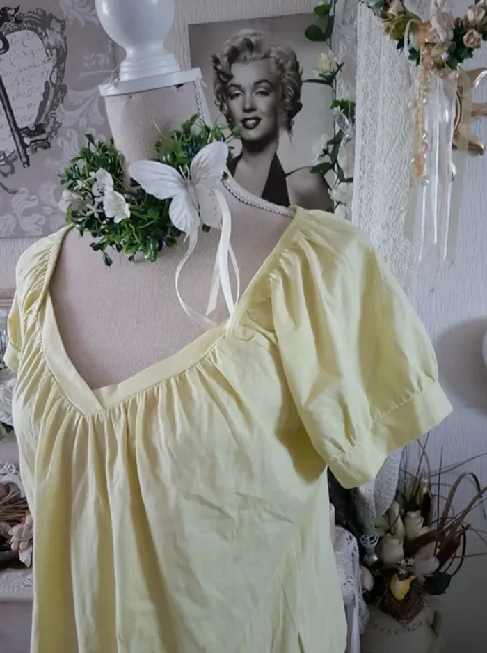 Haut jaune clair Camaieu Taille 3 Neuf - photo numéro 3