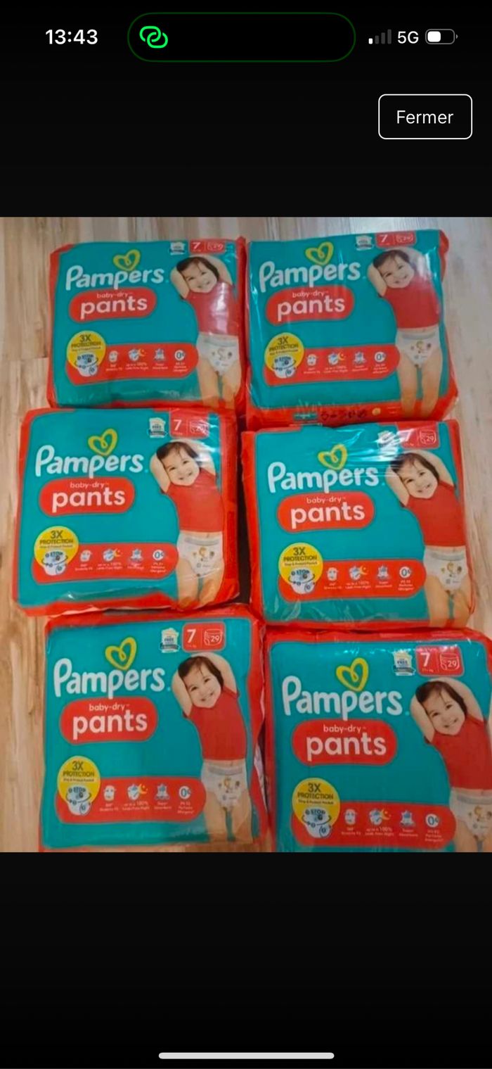 Couche Pampers pants taille 7