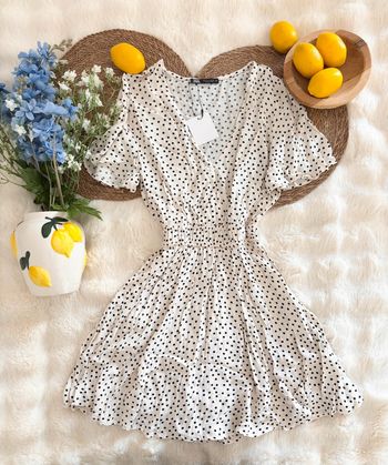 Robe fluide Zara à pois blanche et noire  taille S