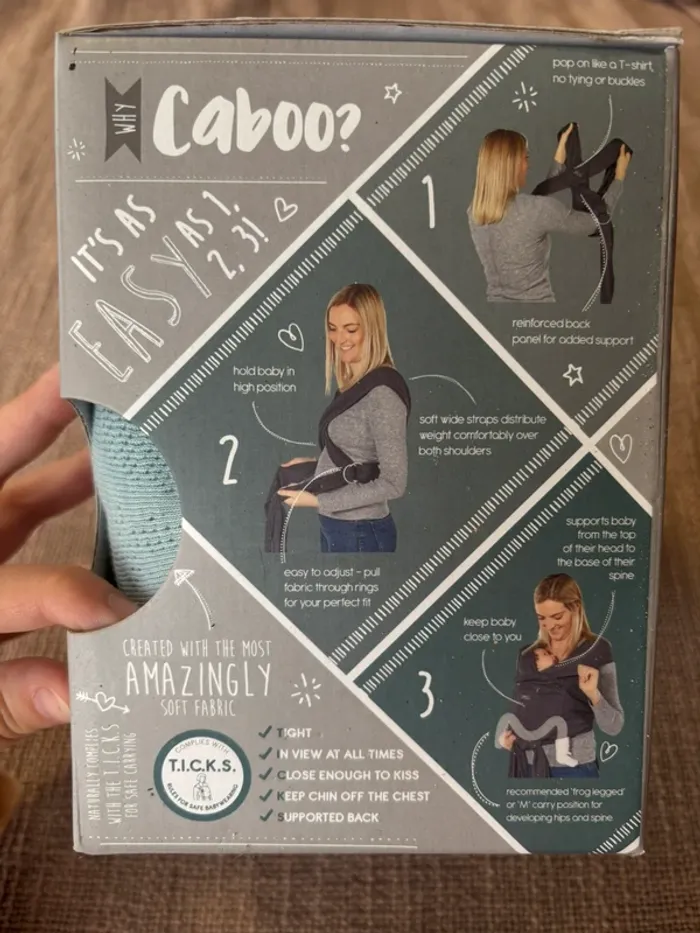 Porte bébé physiologique Caboo carrier lite Bleu - photo numéro 2