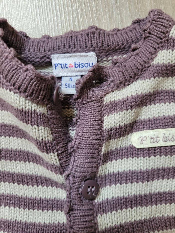 Gilet Naissance 50 cm Petit Bisou - photo numéro 2