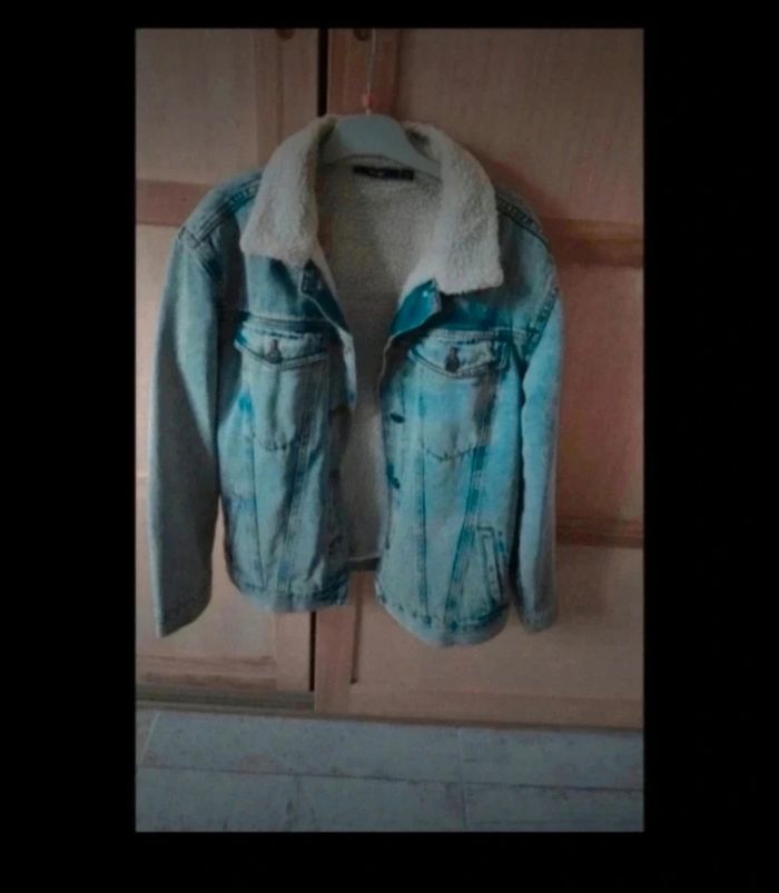 Veste en jean doublée femme taille xs 34 Kiabi bleue - photo numéro 4