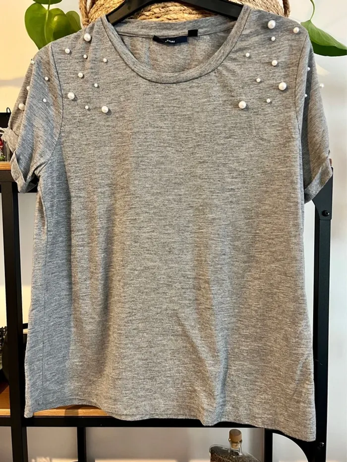 T-shirt avec perle