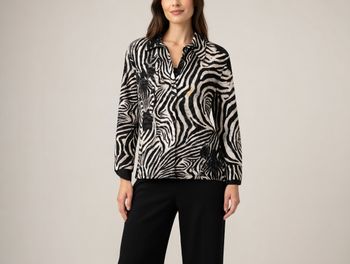 chemisier voile noir et blanc Taille unique