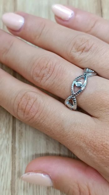 Bague acier inoxydable oeil argenté