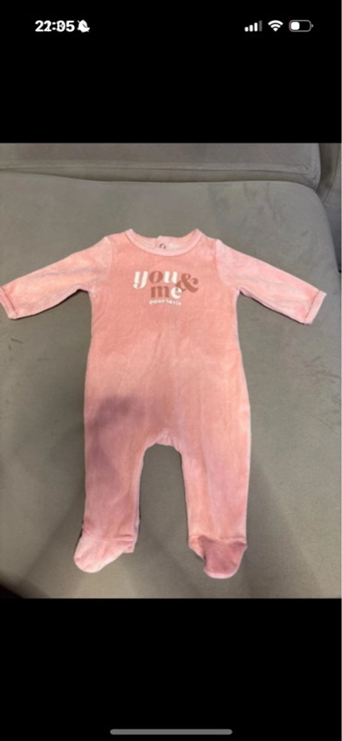 Pyjama chaud rose Gémo - Taille 3 mois