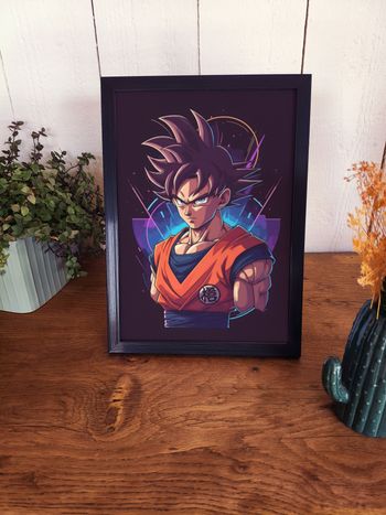 Affiche A4 manga guerrier – déco chambre ado / gamer