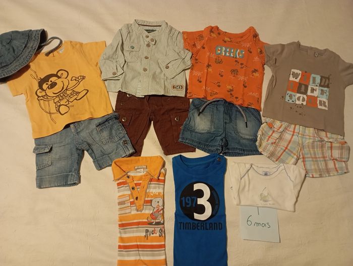 Lot vêtements été bébé garçon 6 mois