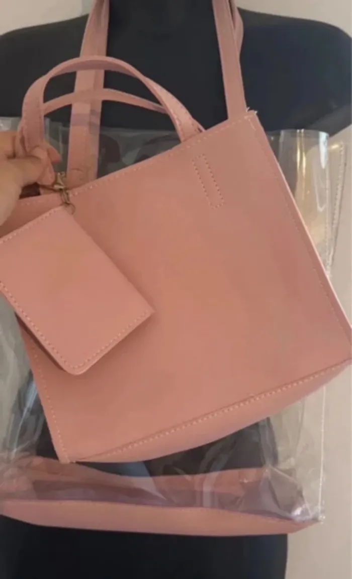 Sac transparent fashion rose neuf - photo numéro 3