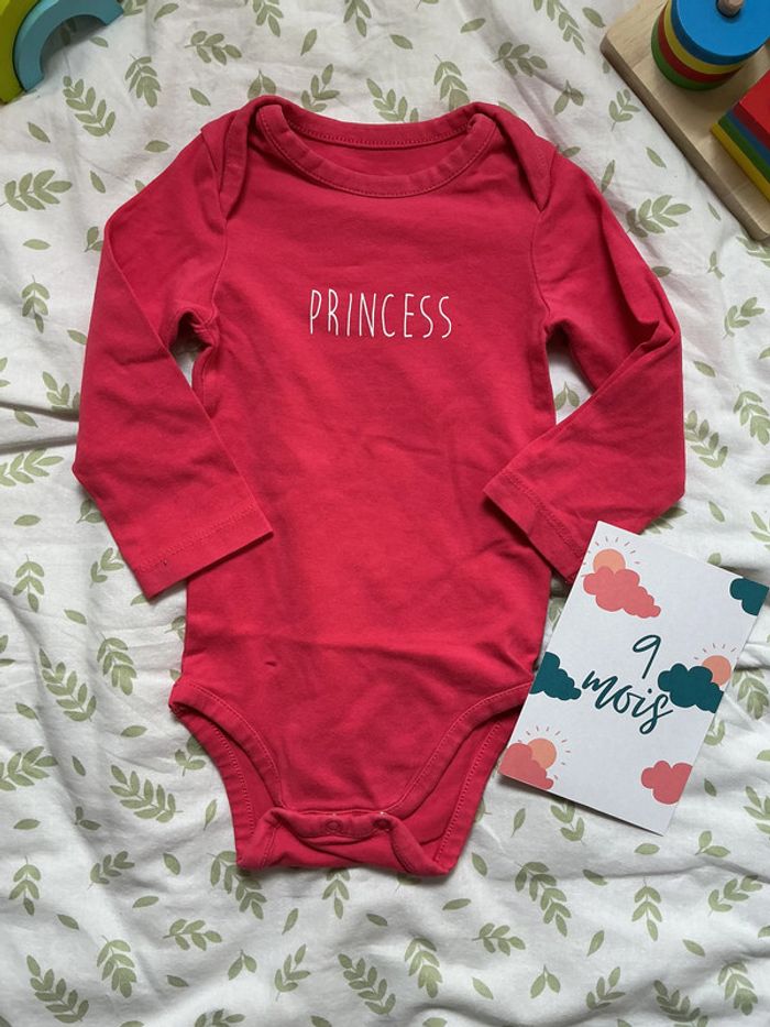 body manches longues rose inscription devant 9 mois orchestra - photo numéro 2