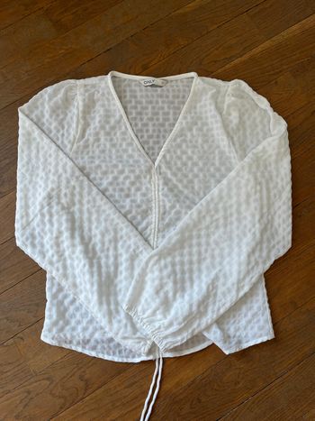 Blouse blanche gaufrée Only XS