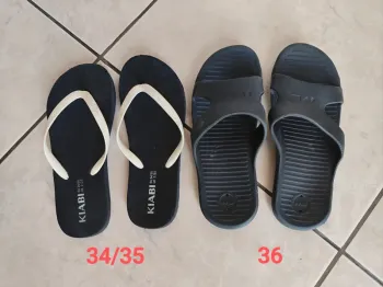Lot tong Kiabi 34/35 sandales piscine 36 mixte