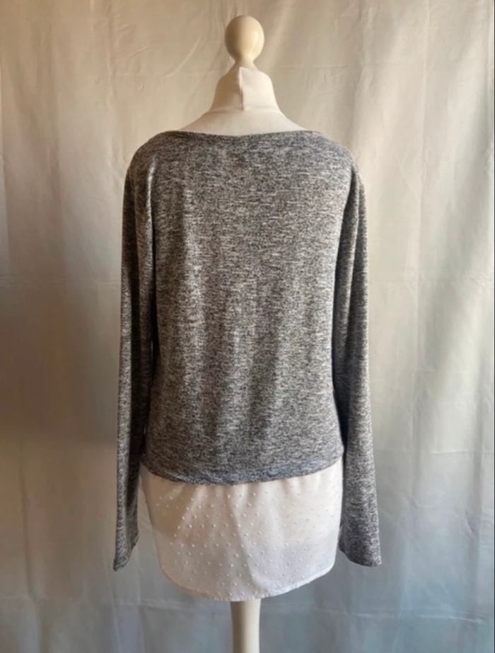 Pull chiné noir et blanc Fashion Express taille 38 / M - photo numéro 7