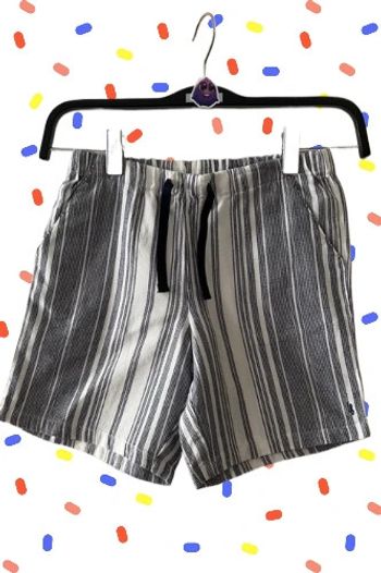 Short bandes tissées blanc et marine 10 ans - Carrément Beau