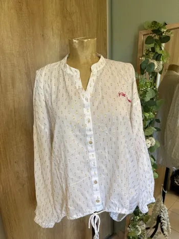 Très jolie blouse très oversize avec détails dorés femme