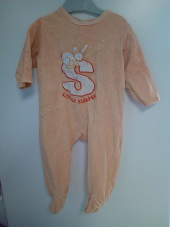 Pyjama Velours Orange Bébé Taille 12 Mois