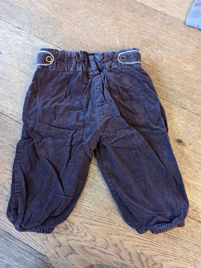 Ensemble bodie à col pantalon velours cocoon 12 mois - photo numéro 4