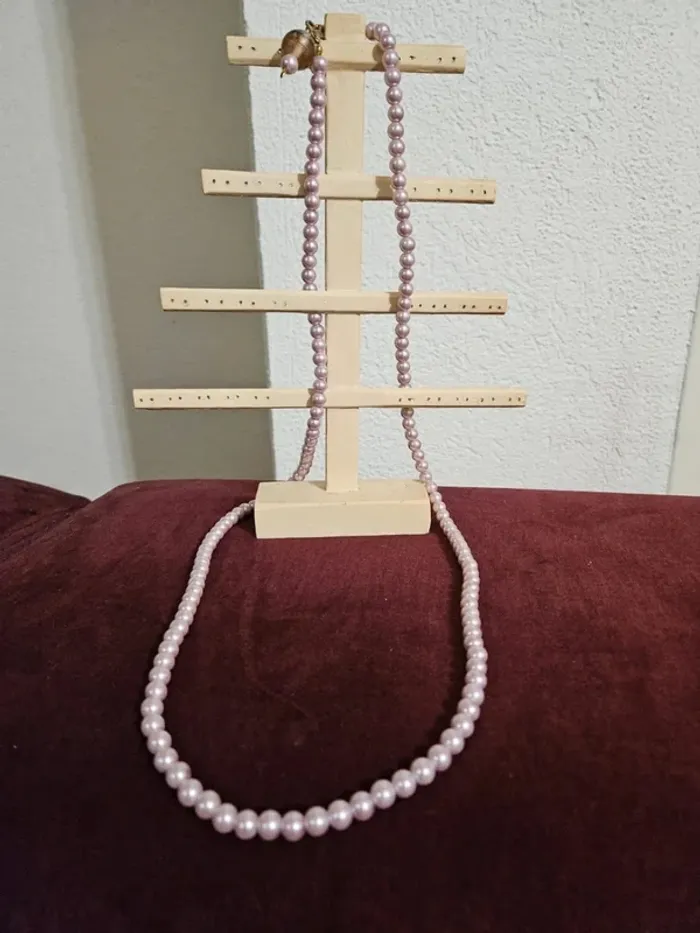 Magnifique Collier Fantaisie Vintage Flo T.B. - Perles et Pendentif Doré - Création Boutique Fréjus - photo numéro 2