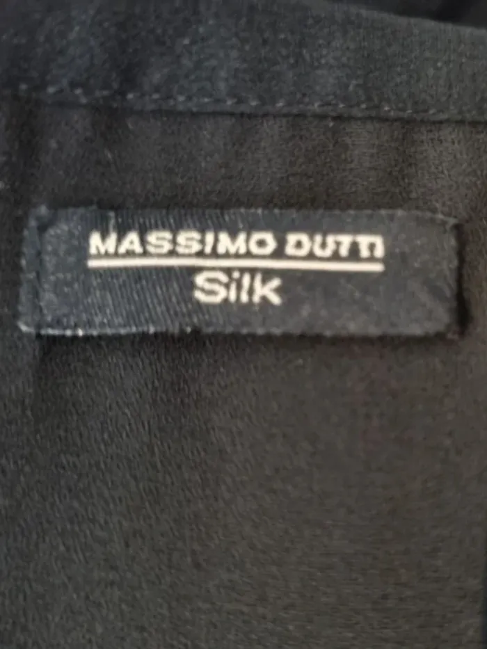 Massimo Dutti Jupe noire Silk voile détails sequins mi longue T38/M - photo numéro 3