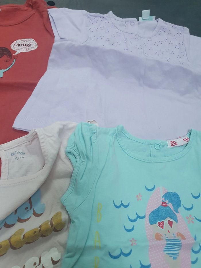 Lot de t shirts fille 12 mois - photo numéro 8