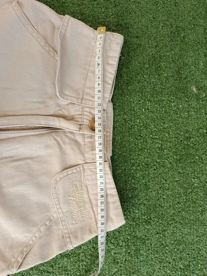 Short court taille en coton beige vintage Authentic Routes taille 34 - photo numéro 4
