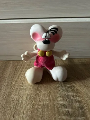 Figurine Diddl vintage / salopette rose / jambes articulées / très bon état