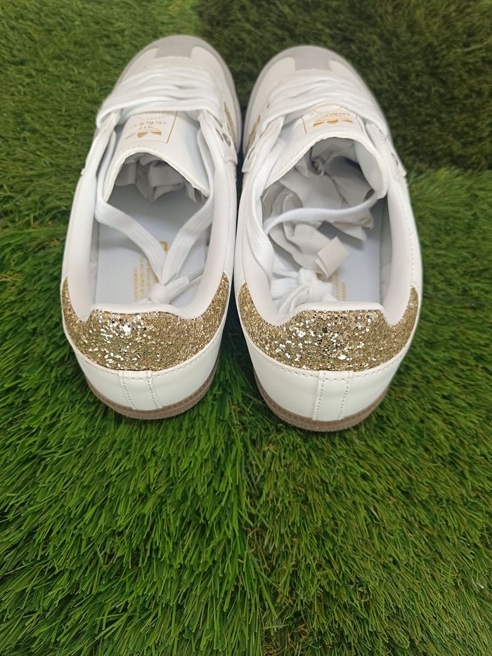 Adidas Samba blanches et dorées taille 39 1/3 - photo numéro 5
