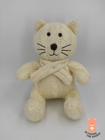 Doudou Peluche Chat Tricot Bout'Chou