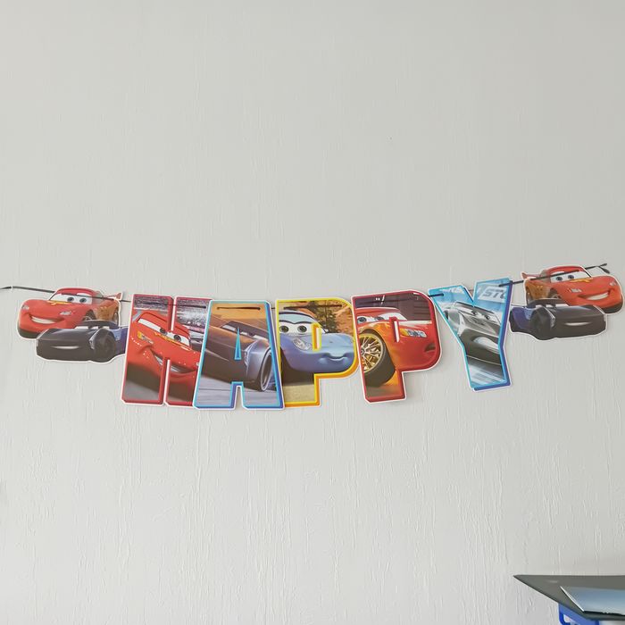 Faby27800 Banderole Happy Birthday "Cars" Joyeux anniversaire