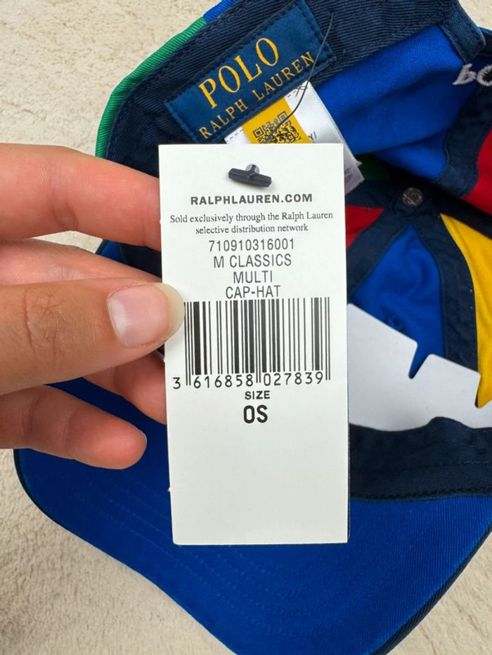 Casquette Ralph Lauren Multicolore Logo Brodé Neuve - photo numéro 10