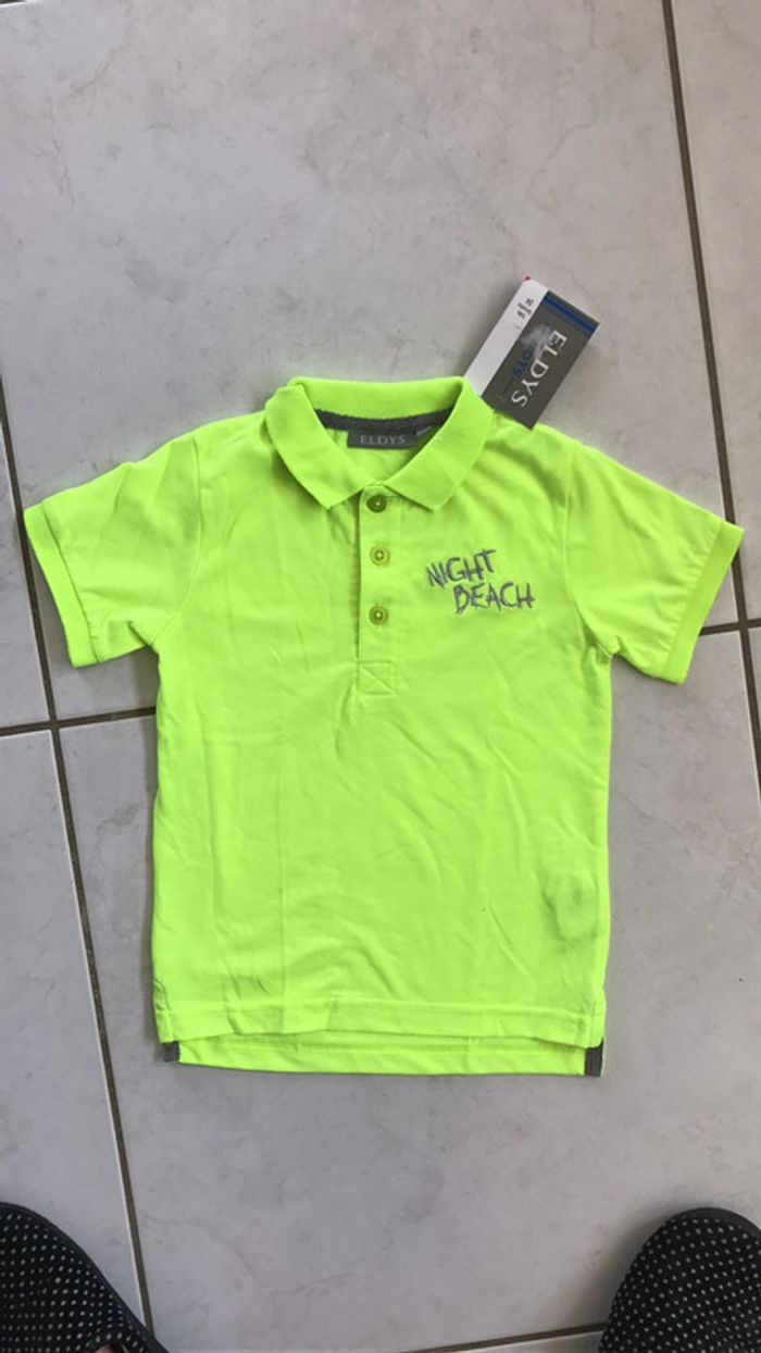 Polo garçon jaune fluo neuf