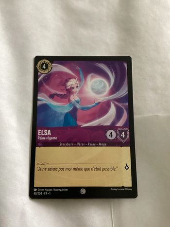carte disney ravensburger lorcana FR elsa 40/204.FR.1  Non foil première édition