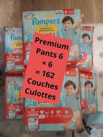 Couches pampers premium pants taille 6 ×6
