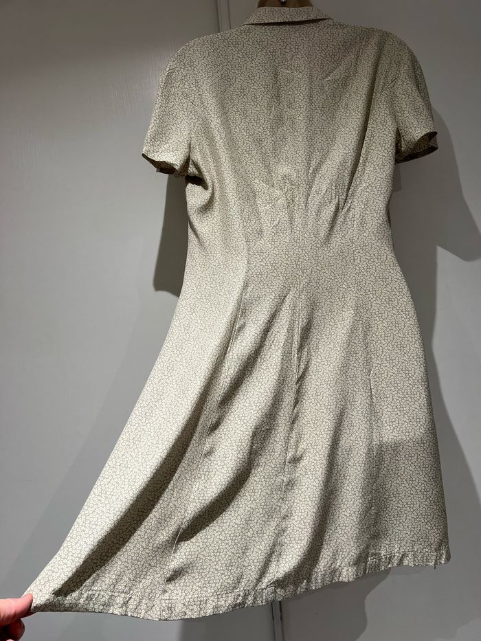 Robe vintage Ventilo, taille 40, 42 beige, marron, Liberty, orange pâquerette - photo numéro 4