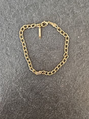 Bracelet doré acier inoxydable initial M neuf