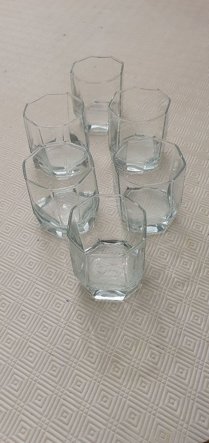 6 verres octogonaux Wisky LUMINARC vintage neuf - photo numéro 1