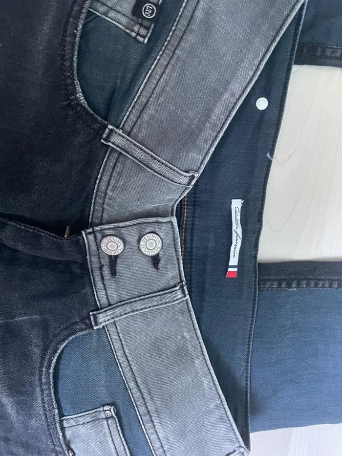 Superbe jean Le Temps des Cerises - tricolore  Noir & Gris Fonce & bleu - Taille 26 - photo numéro 5